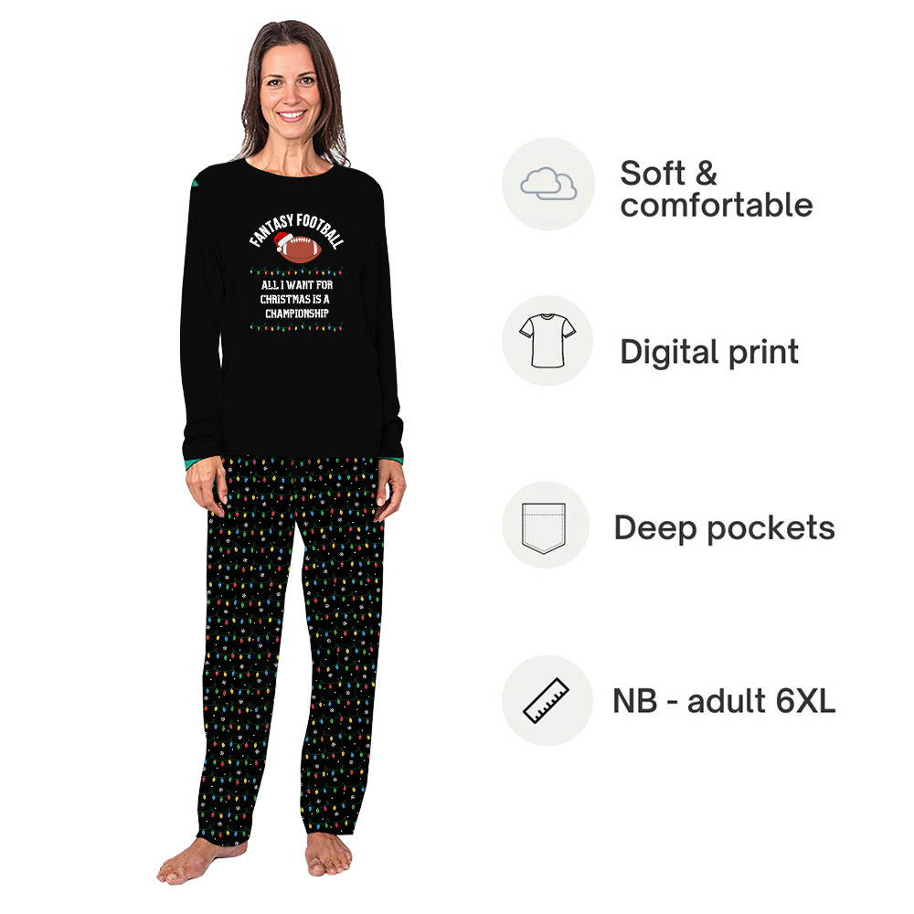 Fantasy Football Pajamas All I Want For Christmas Is Championship