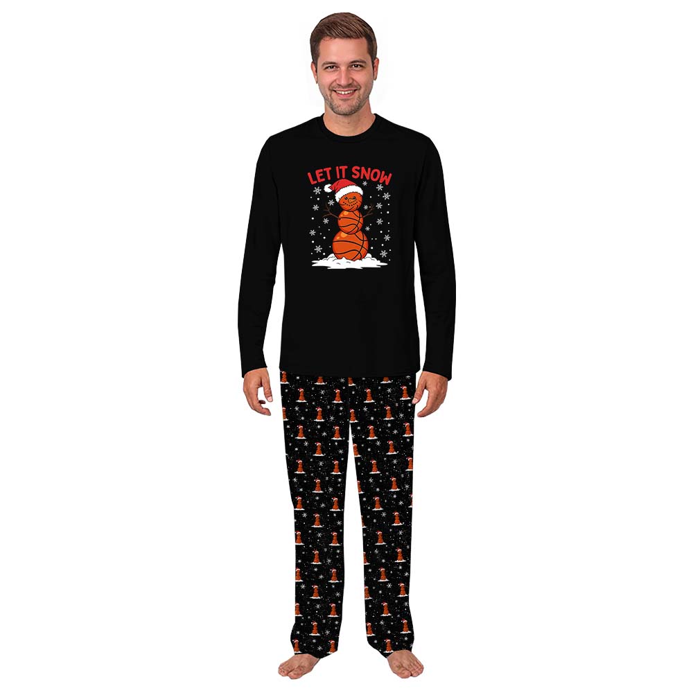 Basketball Snowman Cool Matching Christmas Pajamas