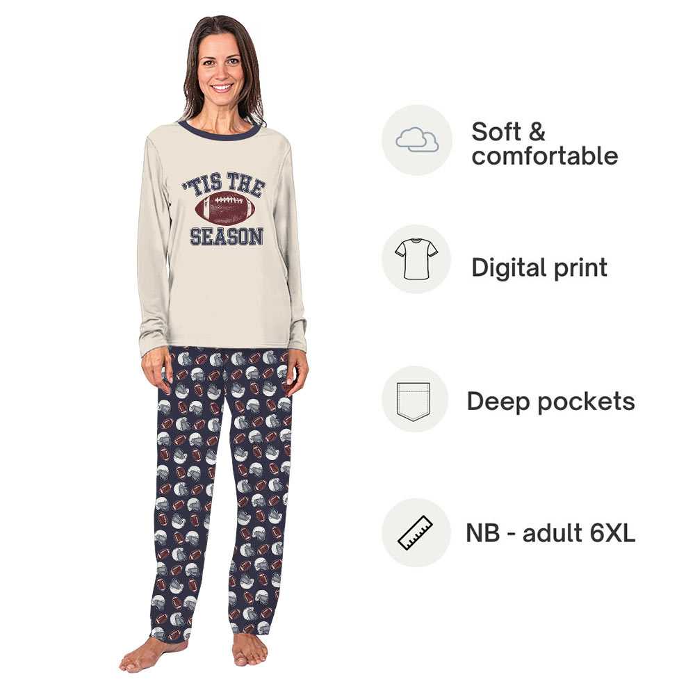 Tis The Season Football Family Matching Christmas Pajamas Tis The Season Football Family Matching Christmas Pajamas