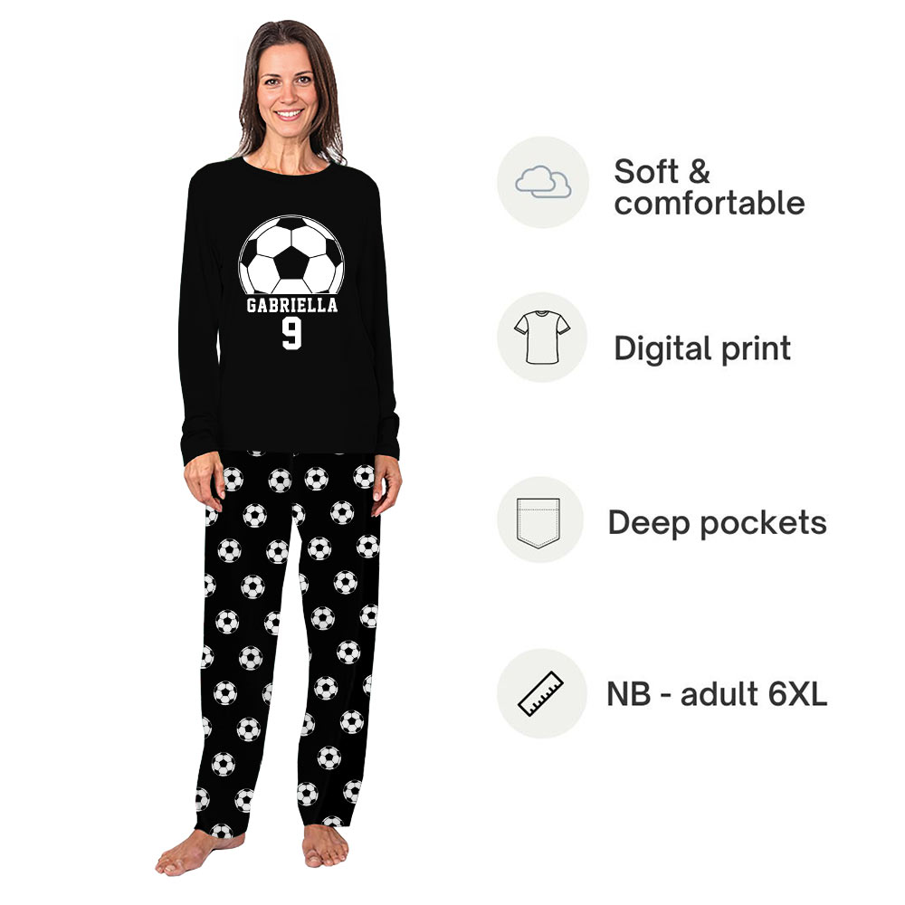 Personalized Soccer Xmas Pjs With Name and Number For Team Personalized Soccer Xmas Pjs With Name and Number For Team