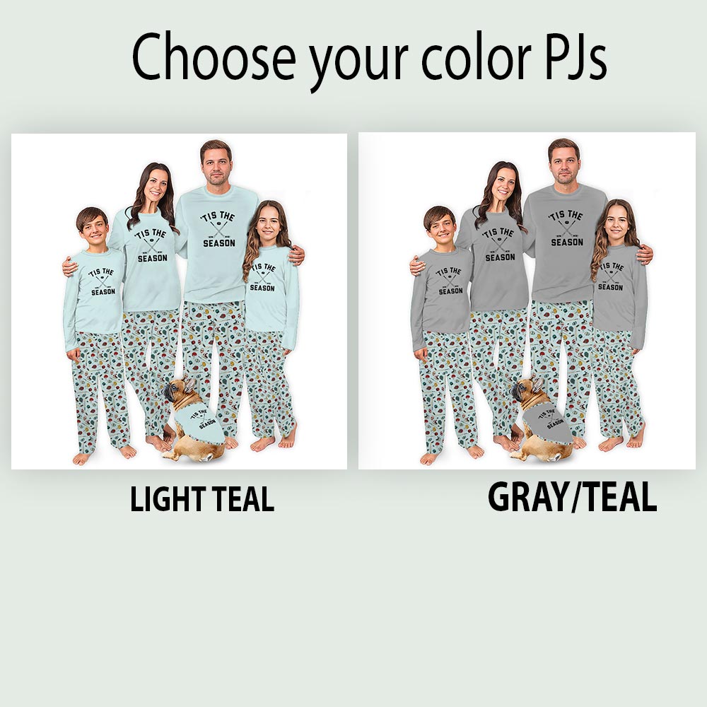 Festive Hockey Tis The Season Matching Family Christmas Pajamas Festive Hockey Tis The Season Matching Family Christmas Pajamas