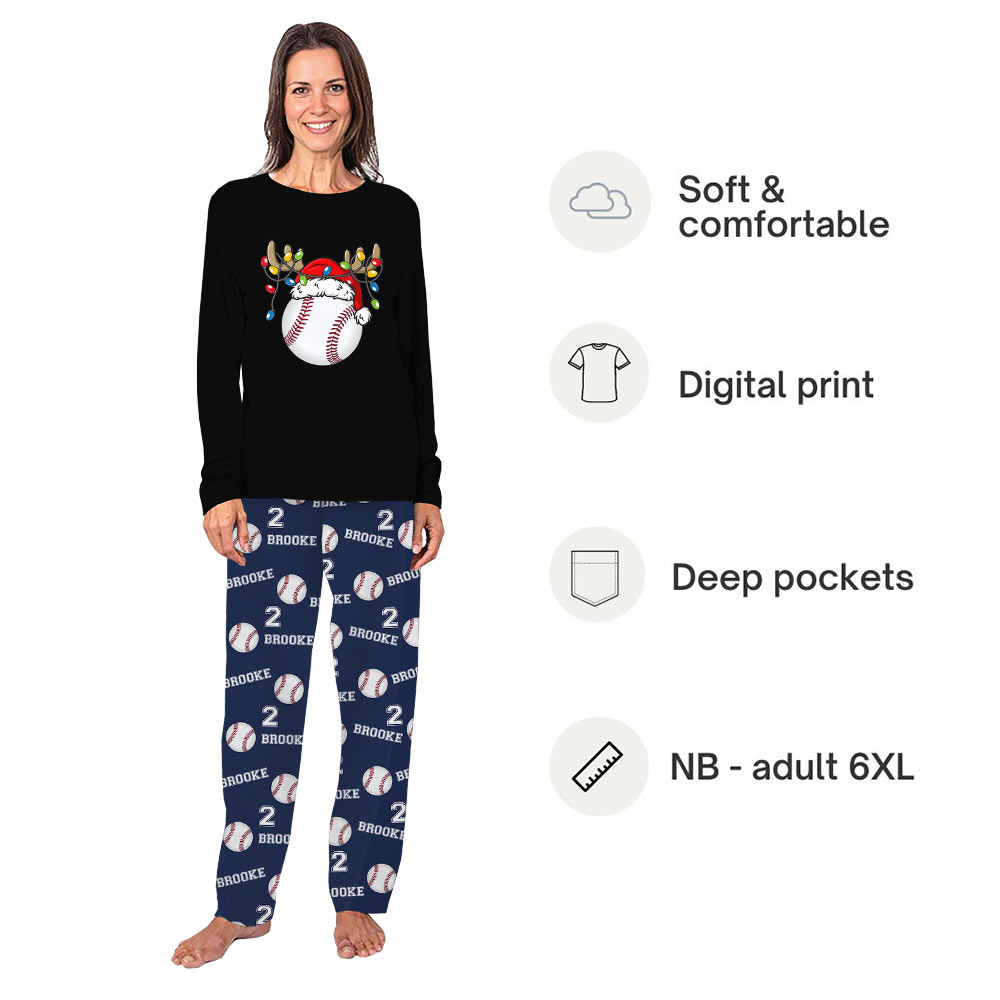 Personalized Name and Number Christmas Baseball Pjs Live Preview Personalized Name and Number Christmas Baseball Pjs Live Preview