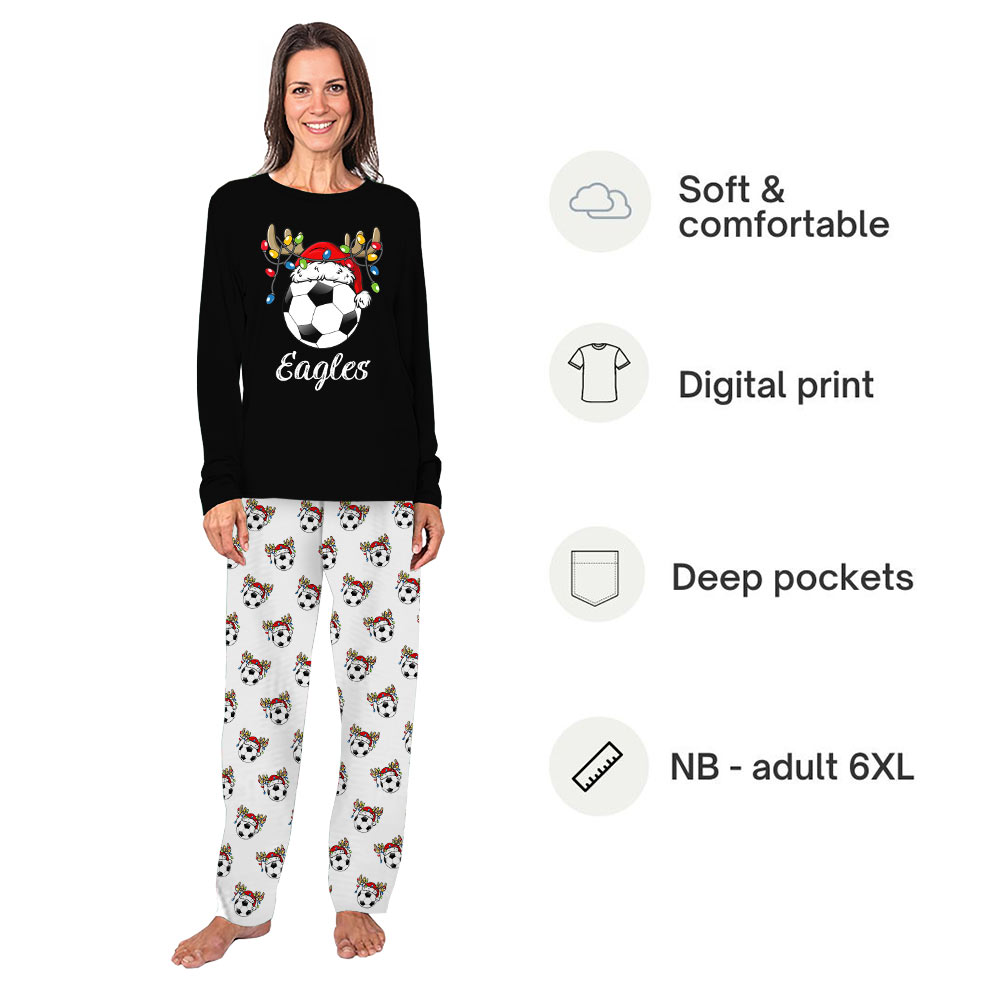 Customized Soccer Pajamas For Christmas With Name On Them Customized Soccer Pajamas For Christmas With Name On Them