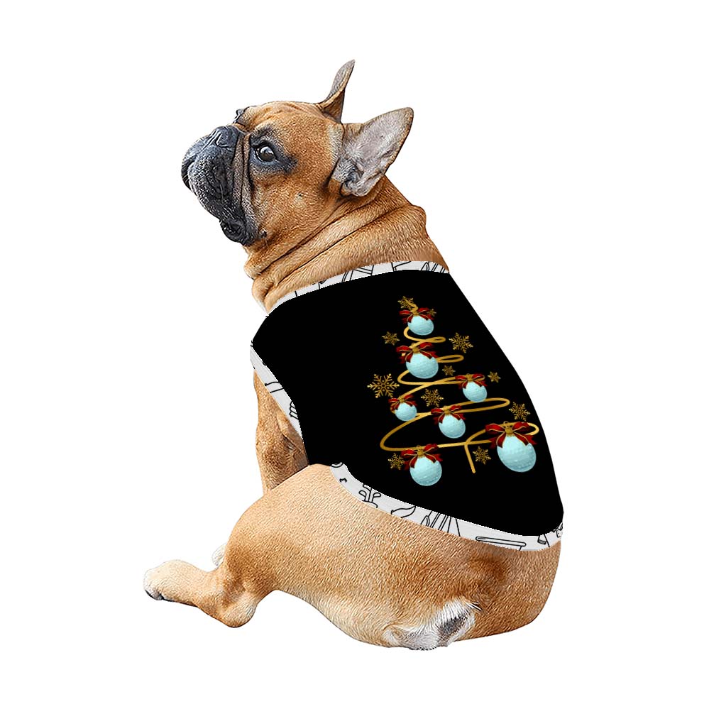 Golf Xmas Tree Matching Family Pajamas With Dog