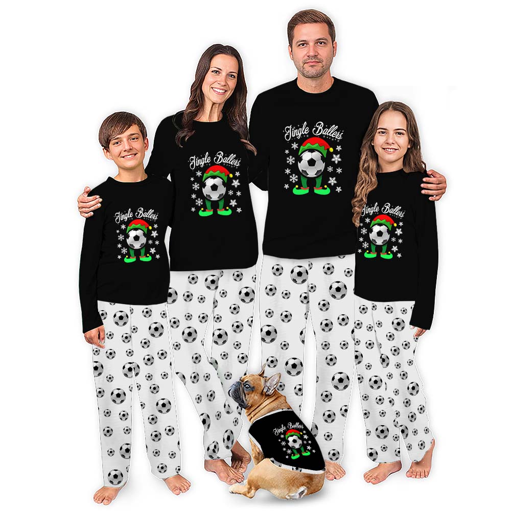 Elf Soccer Christmas Pajamas Saying Jingle Ballers Elf Soccer Christmas Pajamas Saying Jingle Ballers