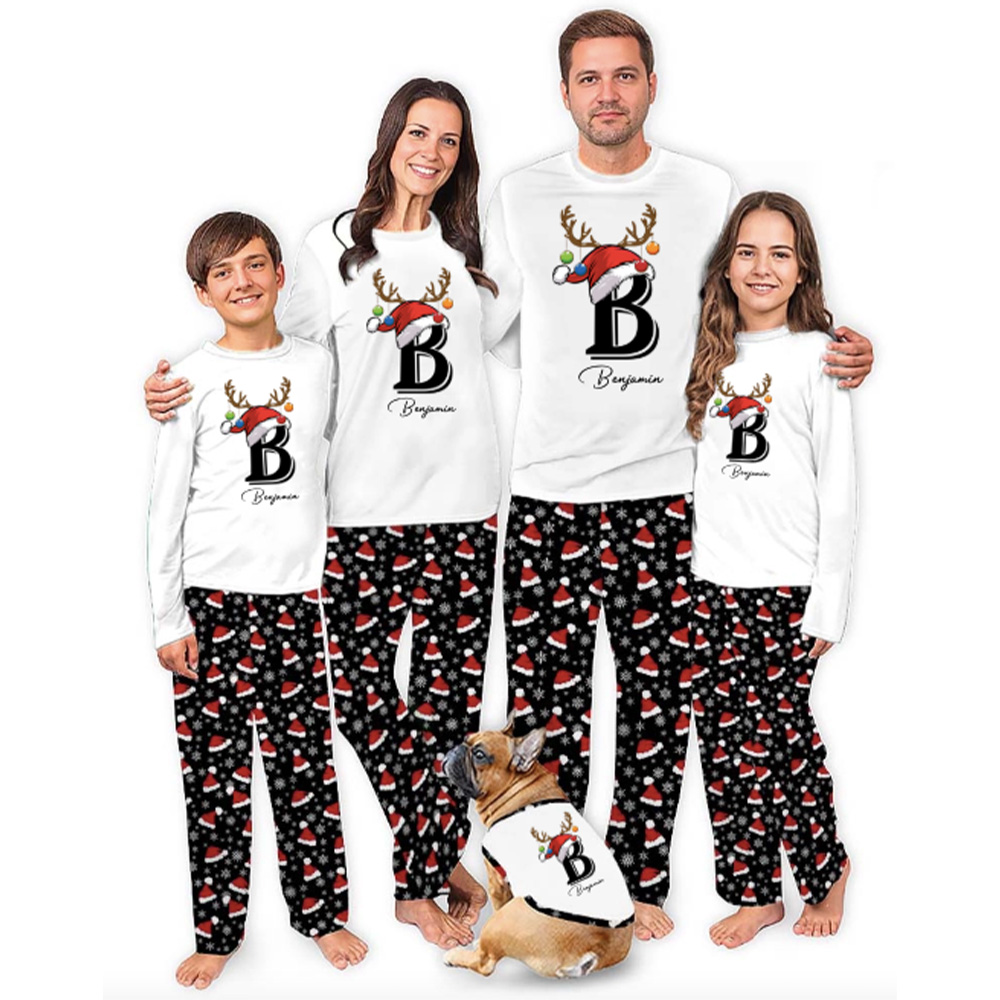 Personalized Monogrammed Family Christmas Pajamas With Live Preview