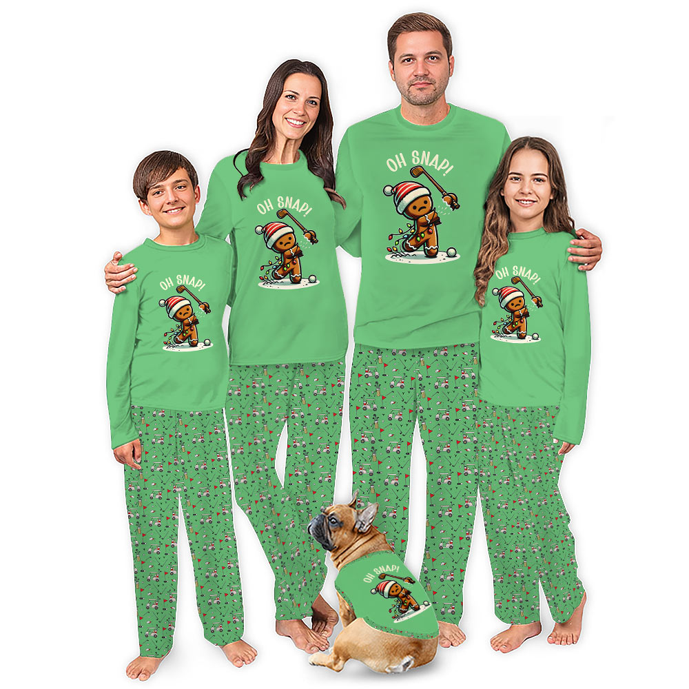 Oh Snap Gingerbread Playing Golf Matching Family Christmas Jammies Oh Snap Gingerbread Playing Golf Matching Family Christmas Jammies