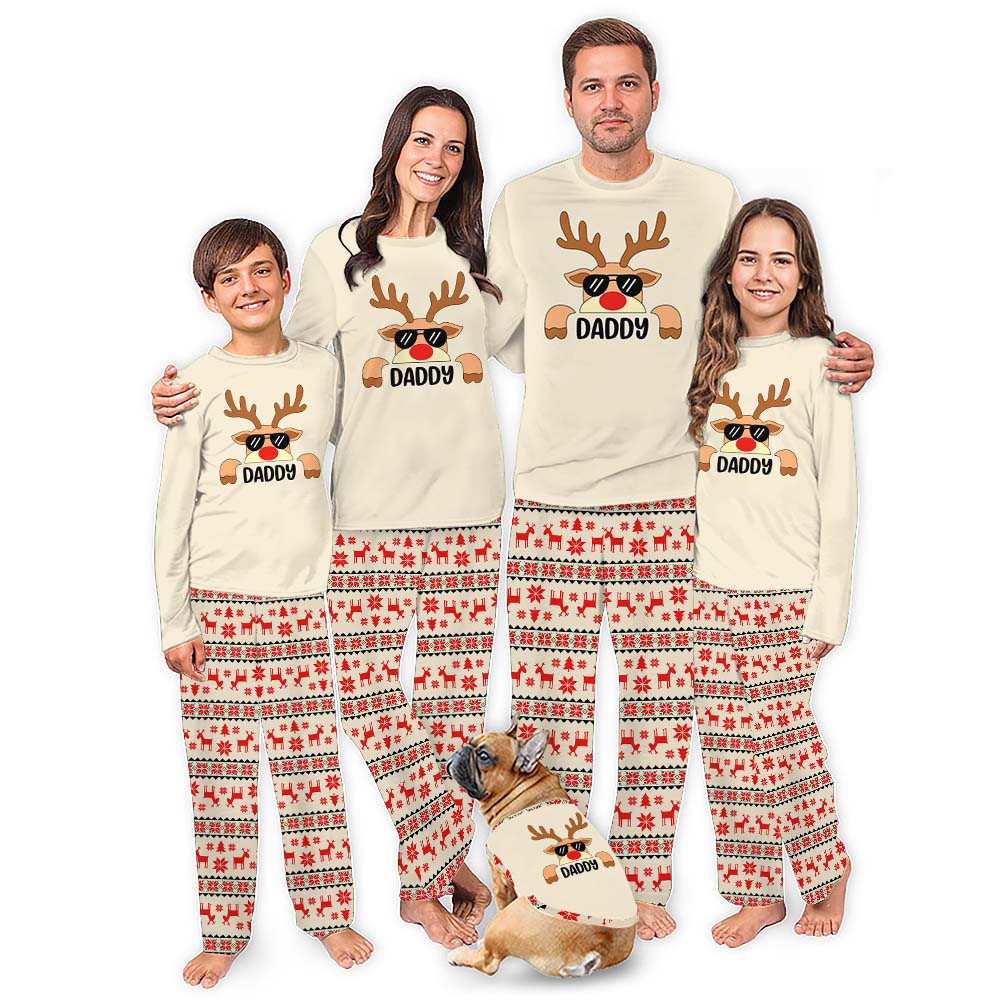 Easily Customizable Rudolph Family Christmas Pajamas With Live Preview