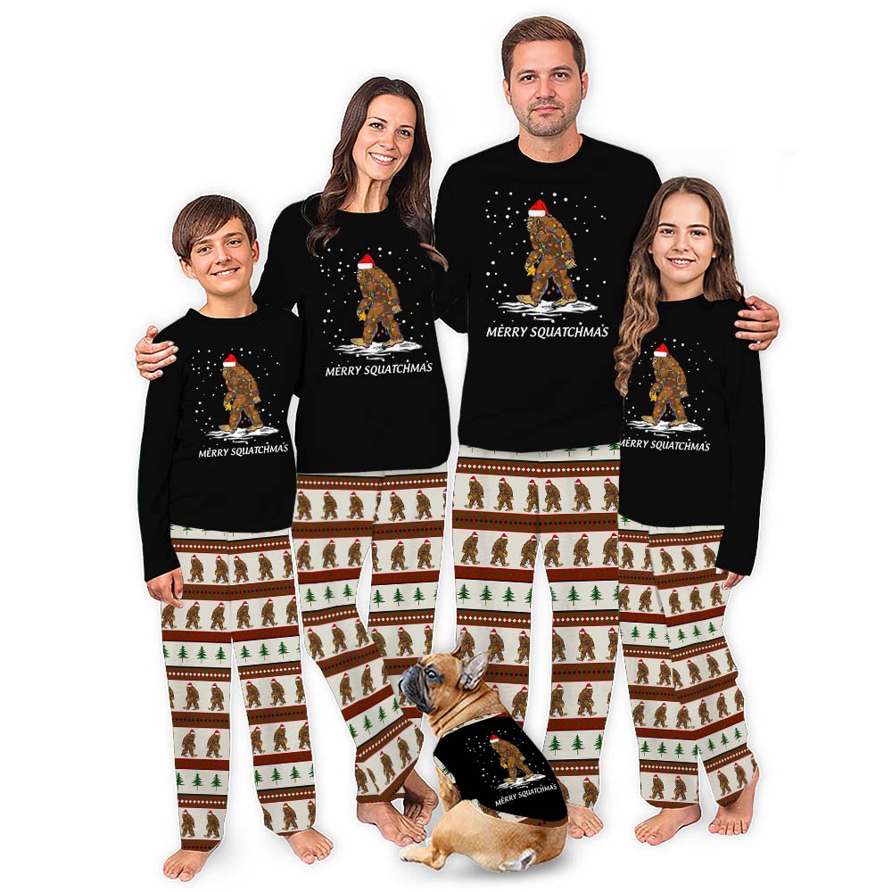 Sasquatch Ugly Family Christmas Pajamas With Pockets