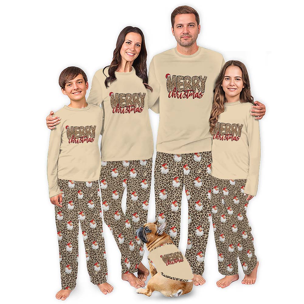 Leopard Print Christmas Pajamas For Family All Sizes Leopard Print Christmas Pajamas For Family All Sizes