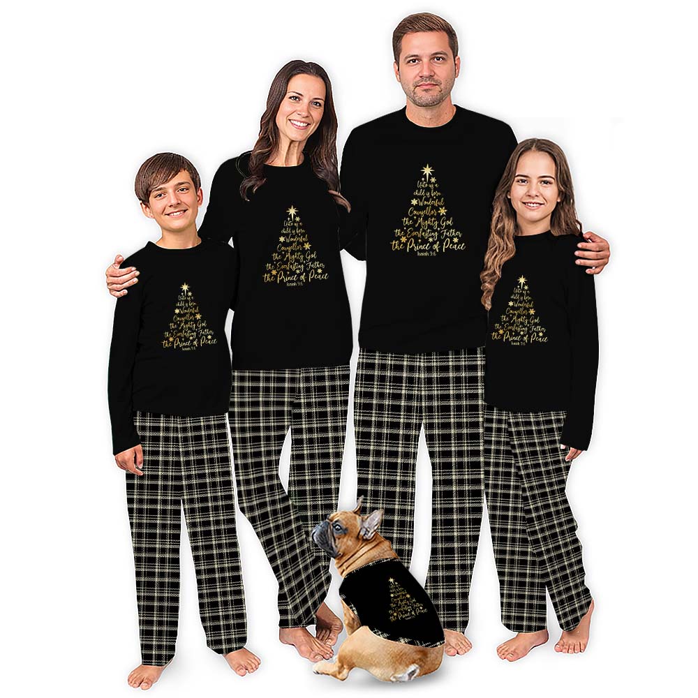 Bible Verse Isaiah 9 6 Christian Christmas Family Pajamas All Sizes