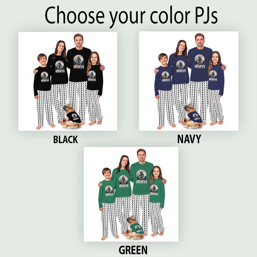 I Believe Bigfoot Christmas Pajamas Family And Dog