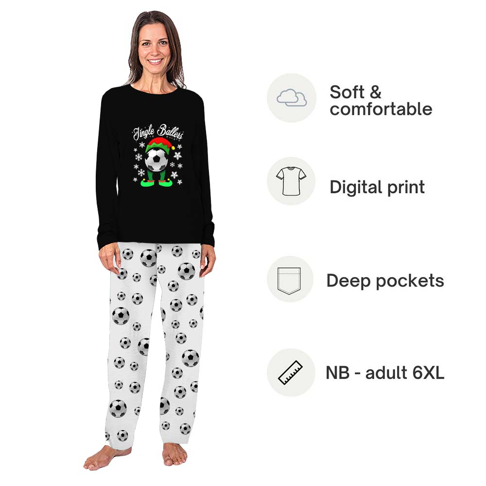 Elf Soccer Christmas Pajamas Saying Jingle Ballers Elf Soccer Christmas Pajamas Saying Jingle Ballers