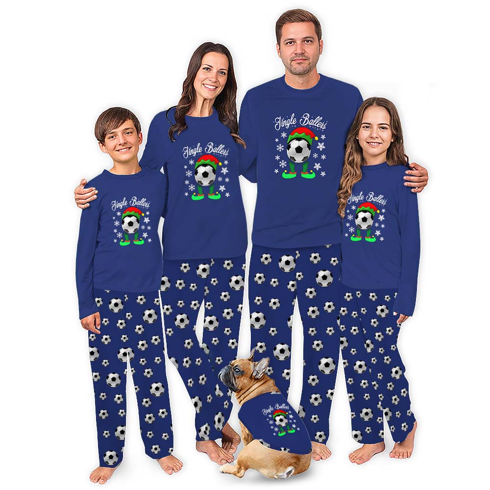 Elf Soccer Christmas Pajamas Saying Jingle Ballers Elf Soccer Christmas Pajamas Saying Jingle Ballers