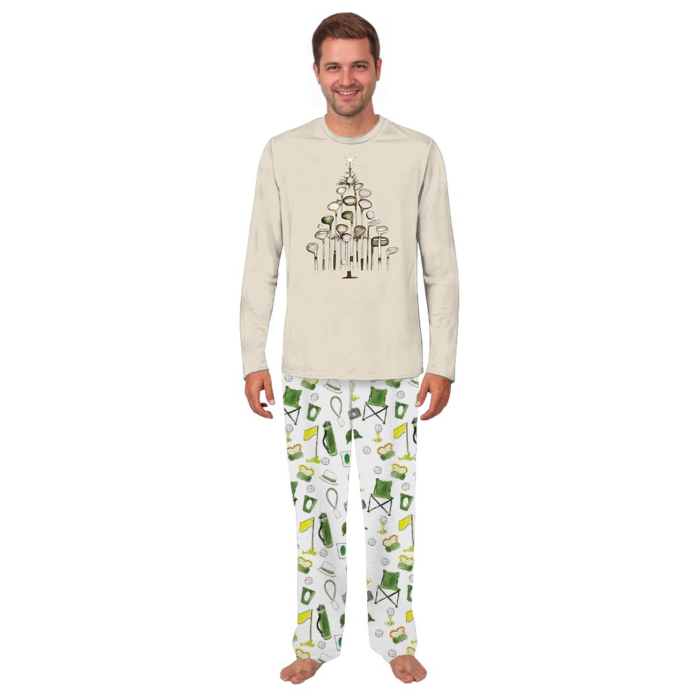 Cream Golf Christmas Tree Matching PJs For Humans And Dogs Cream Golf Christmas Tree Matching PJs For Humans And Dogs