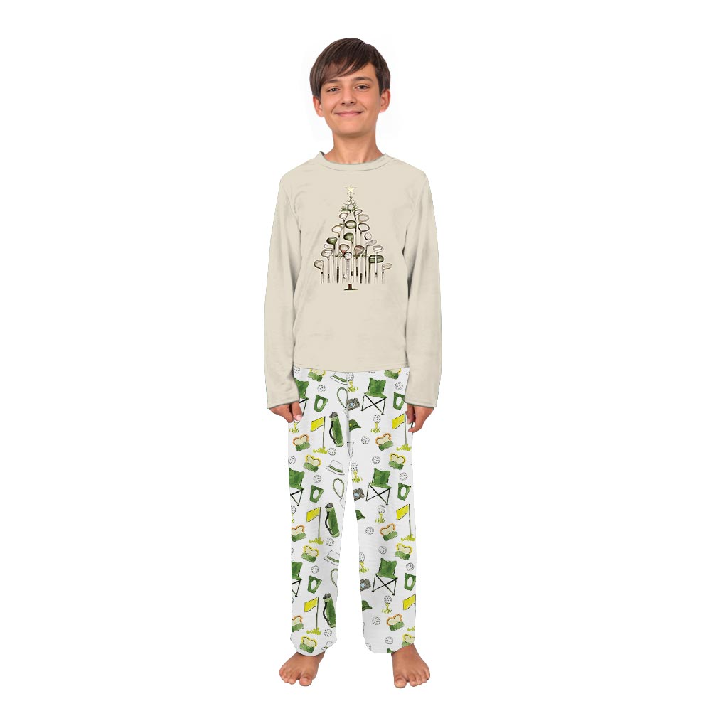 Cream Golf Christmas Tree Matching PJs For Humans And Dogs Cream Golf Christmas Tree Matching PJs For Humans And Dogs