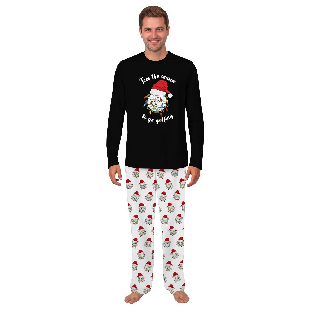 Black Tees the Season To The Golfing Matching Family Pajamas With Dog