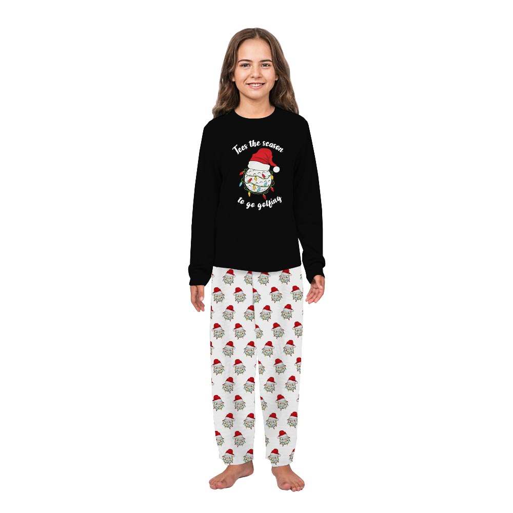 Black Tees the Season To The Golfing Matching Family Pajamas With Dog