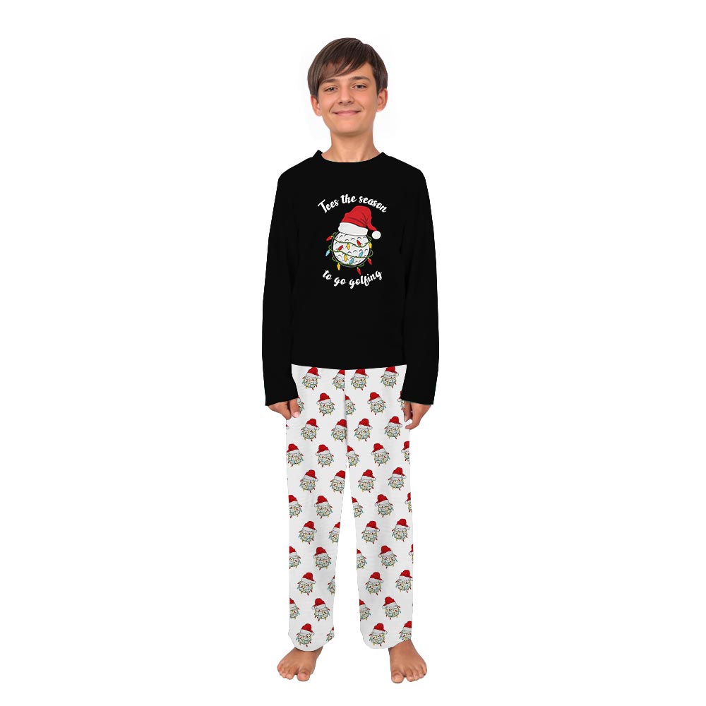 Black Tees the Season To The Golfing Matching Family Pajamas With Dog