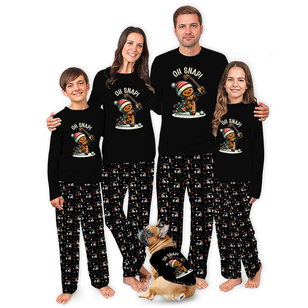 Oh Snap Gingerbread Playing Golf Matching Family Christmas Jammies Oh Snap Gingerbread Playing Golf Matching Family Christmas Jammies