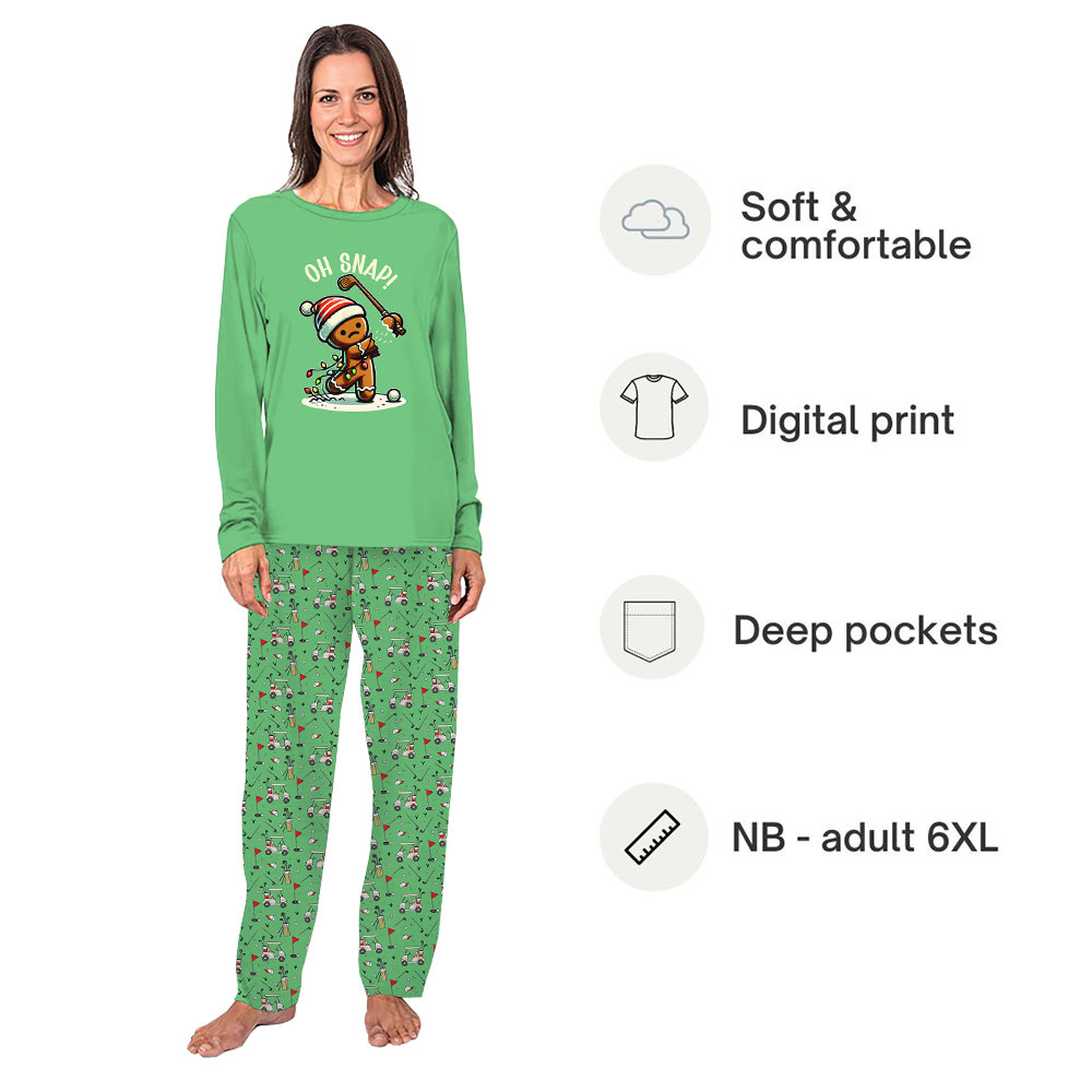 Oh Snap Gingerbread Playing Golf Matching Family Christmas Jammies Oh Snap Gingerbread Playing Golf Matching Family Christmas Jammies