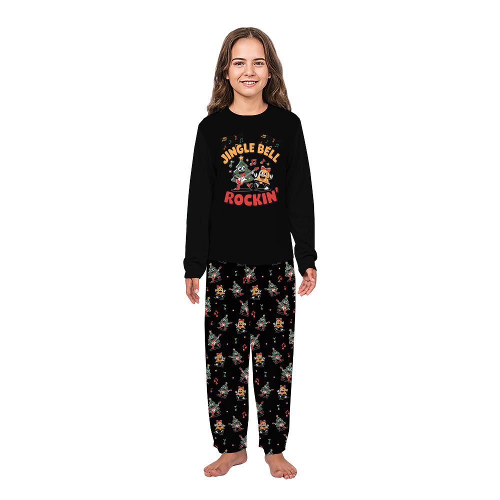 Jingle Bell Rock Christmas Tree Matching Family And Dog Pajamas