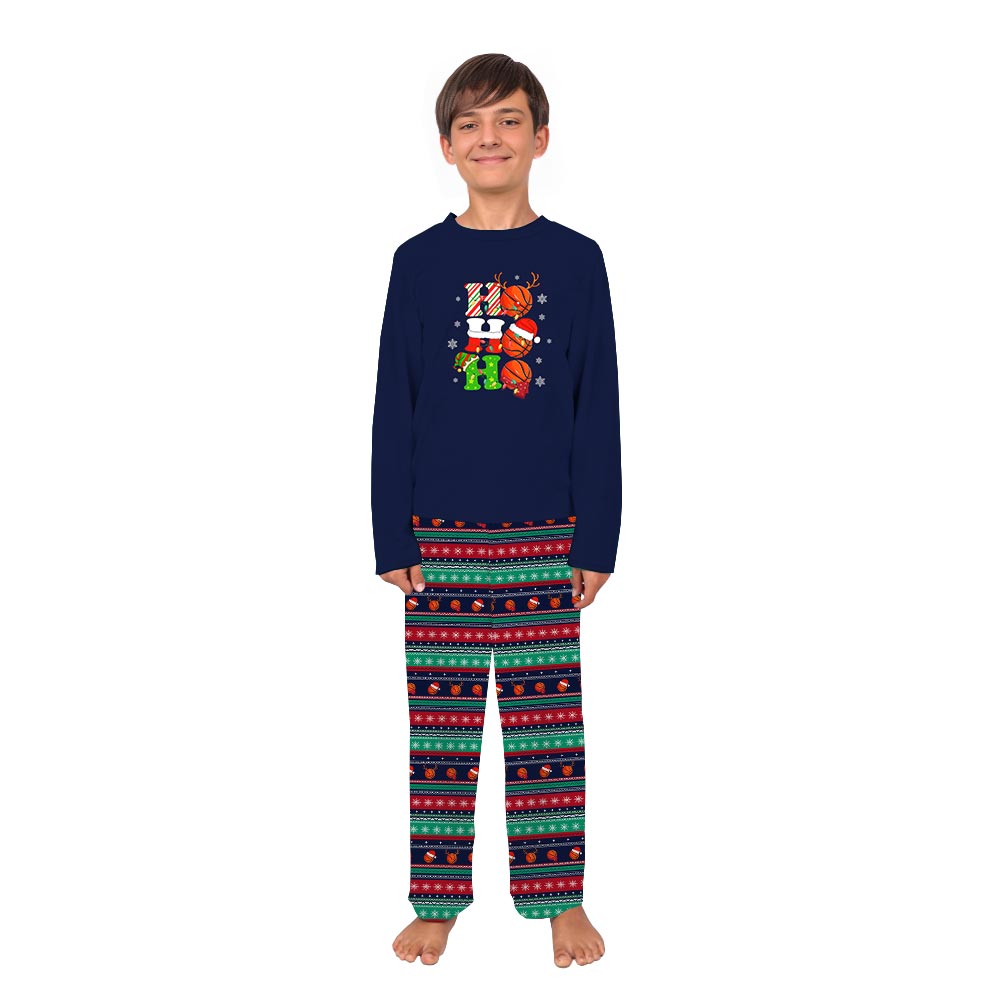 Funny Ho Ho Ho Basketball Christmas Theme Print Pajamas Funny Ho Ho Ho Basketball Christmas Theme Print Pajamas