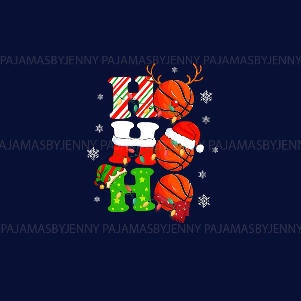 Funny Ho Ho Ho Basketball Christmas Theme Print Pajamas Funny Ho Ho Ho Basketball Christmas Theme Print Pajamas