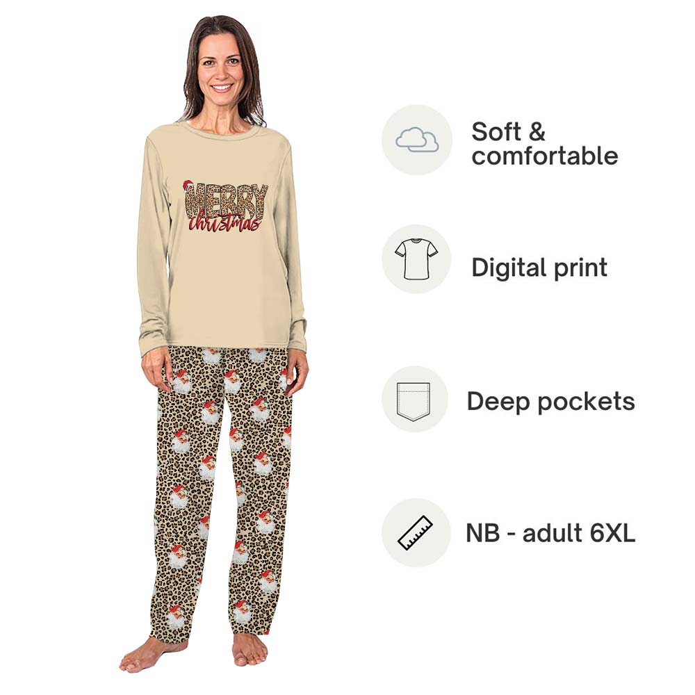 Leopard Print Christmas Pajamas For Family All Sizes Leopard Print Christmas Pajamas For Family All Sizes
