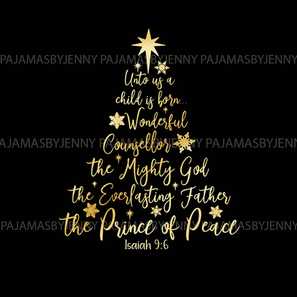 Bible Verse Isaiah 9 6 Christian Christmas Family Pajamas All Sizes