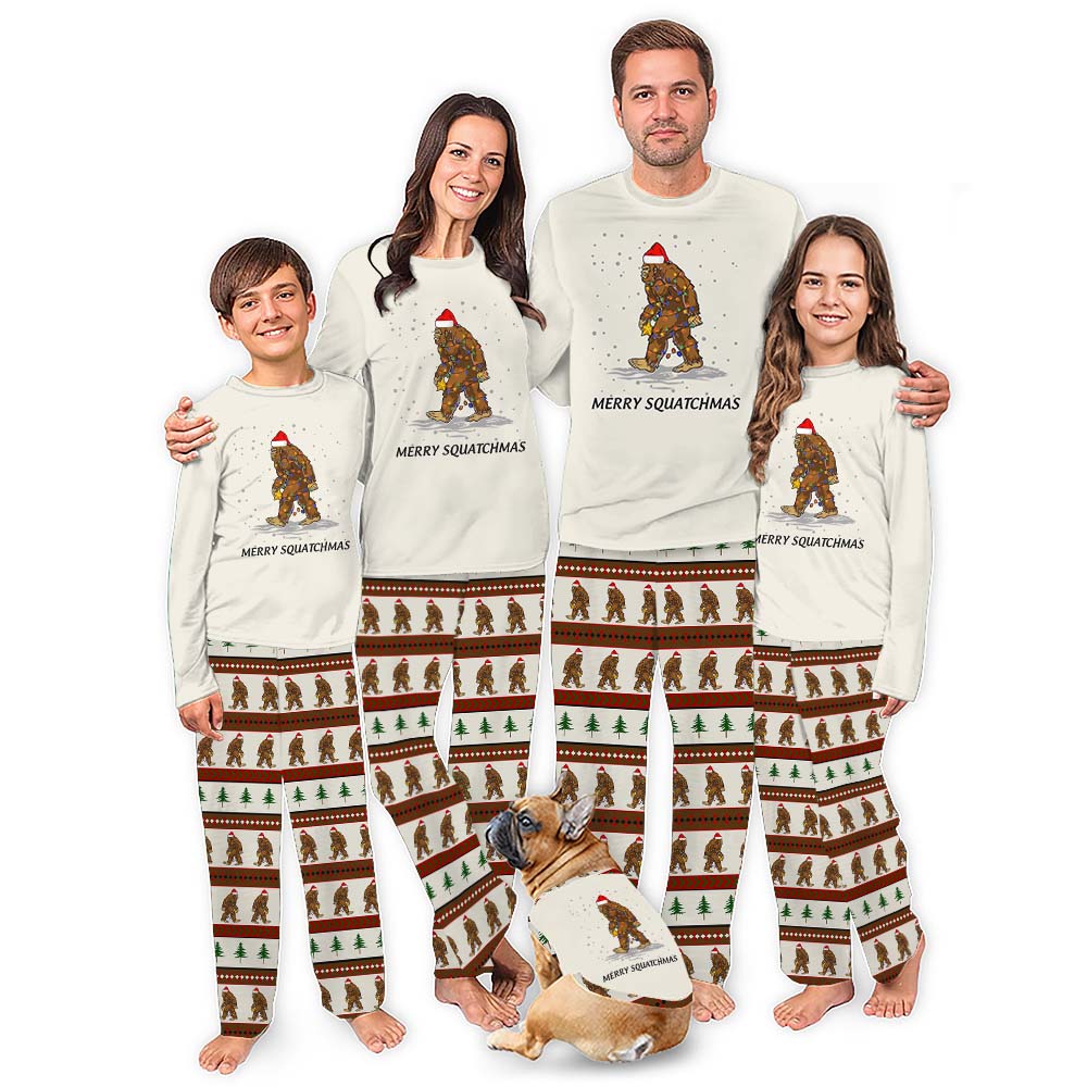Sasquatch Ugly Family Christmas Pajamas With Pockets