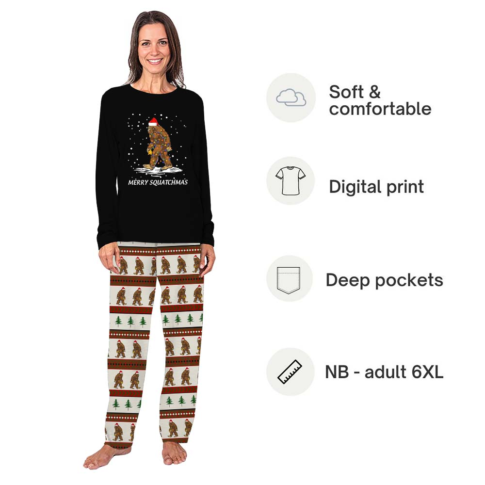 Sasquatch Ugly Family Christmas Pajamas With Pockets