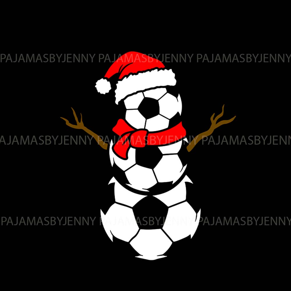 Soccer Ball Snowman Ugly Christmas Pajamas With Plus Size