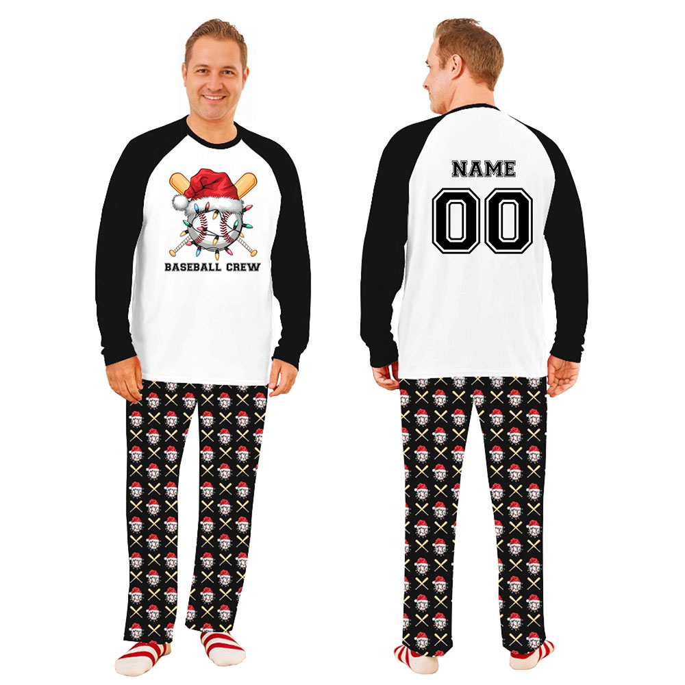 Christmas Baseball Crew Name Custom Pet And Human Matching Pajamas Christmas Baseball Crew Name Custom Pet And Human Matching Pajamas