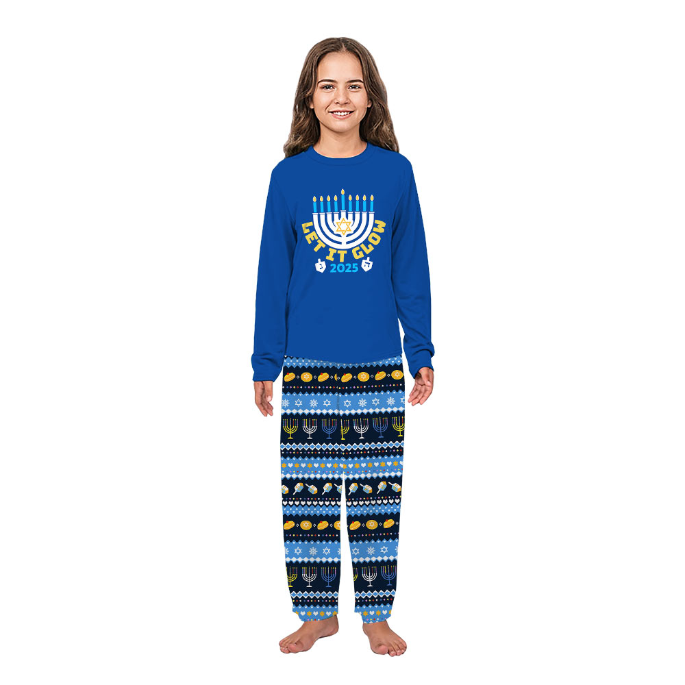 Hanukkah Let It Glow Christmas Pajamas Matching Family Hanukkah Let It Glow Christmas Pajamas Matching Family