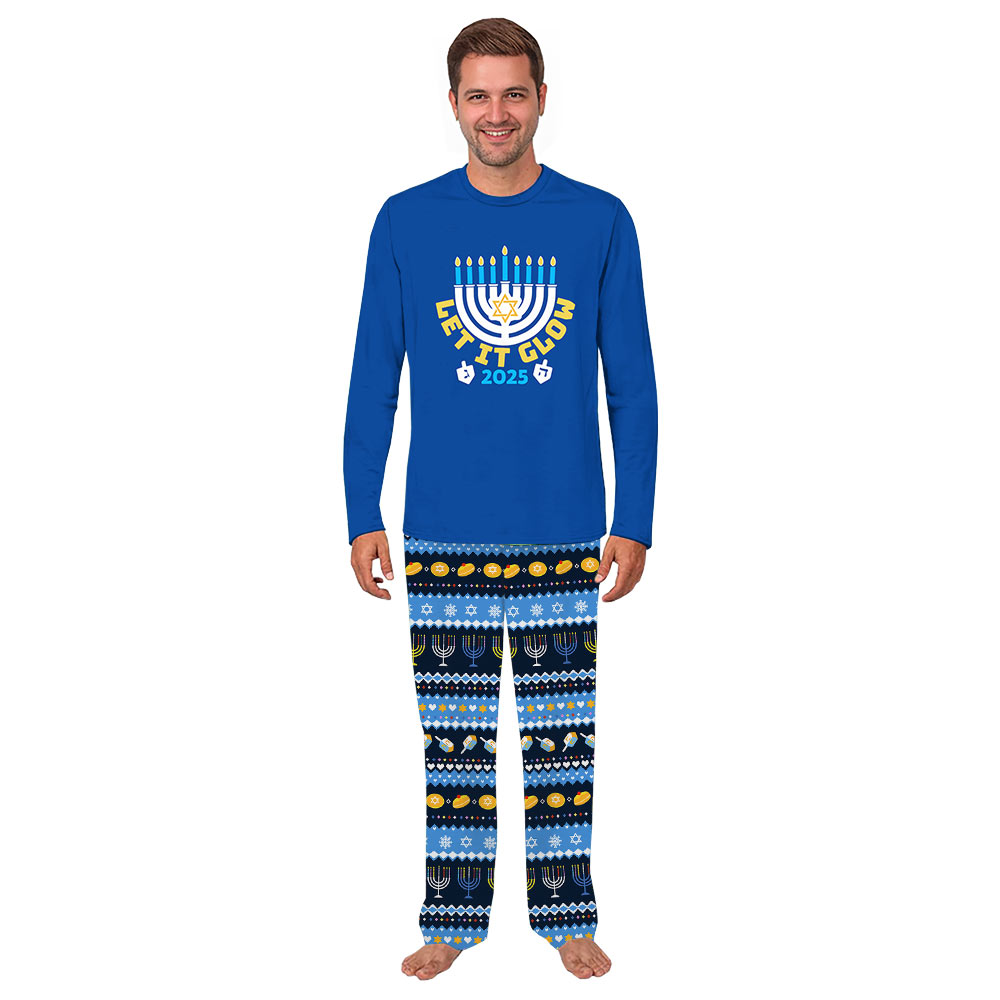 Hanukkah Let It Glow Christmas Pajamas Matching Family Hanukkah Let It Glow Christmas Pajamas Matching Family