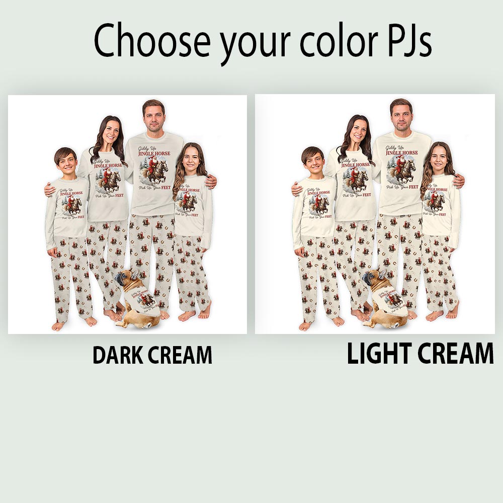 Giddy Up Jingle Horse Santa Christmas Pajamas Matching Family