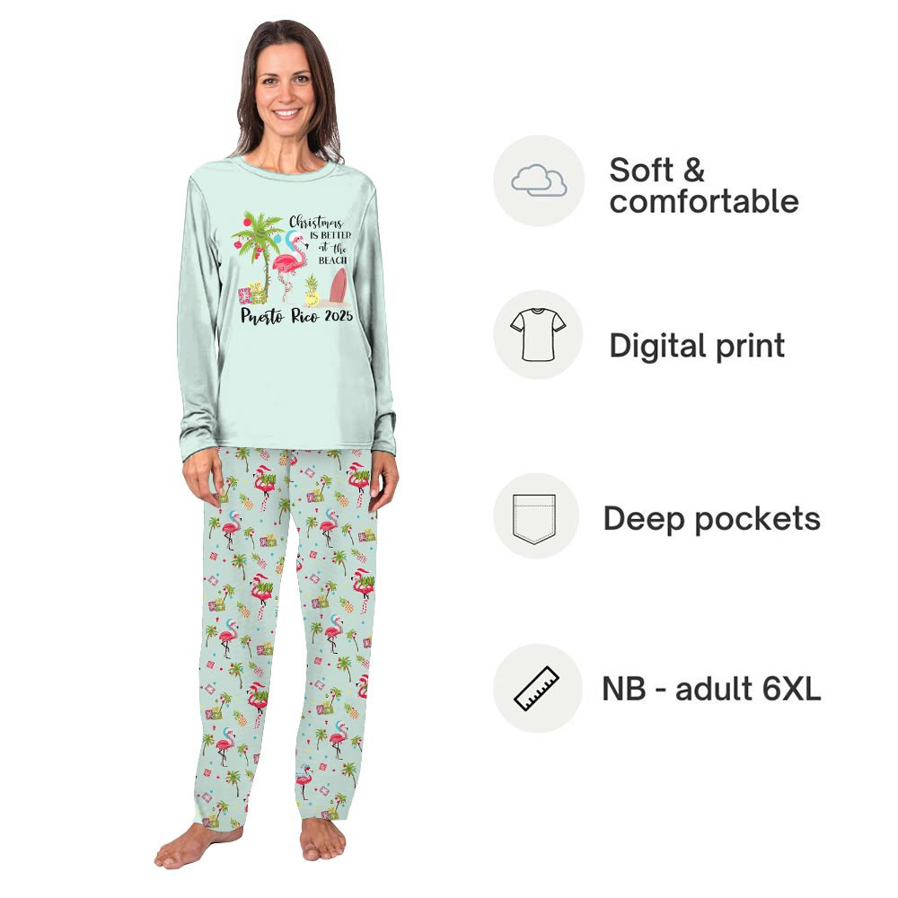 Custom Tropical Christmas Pajamas Matching Family Jammies Custom Tropical Christmas Pajamas Matching Family Jammies