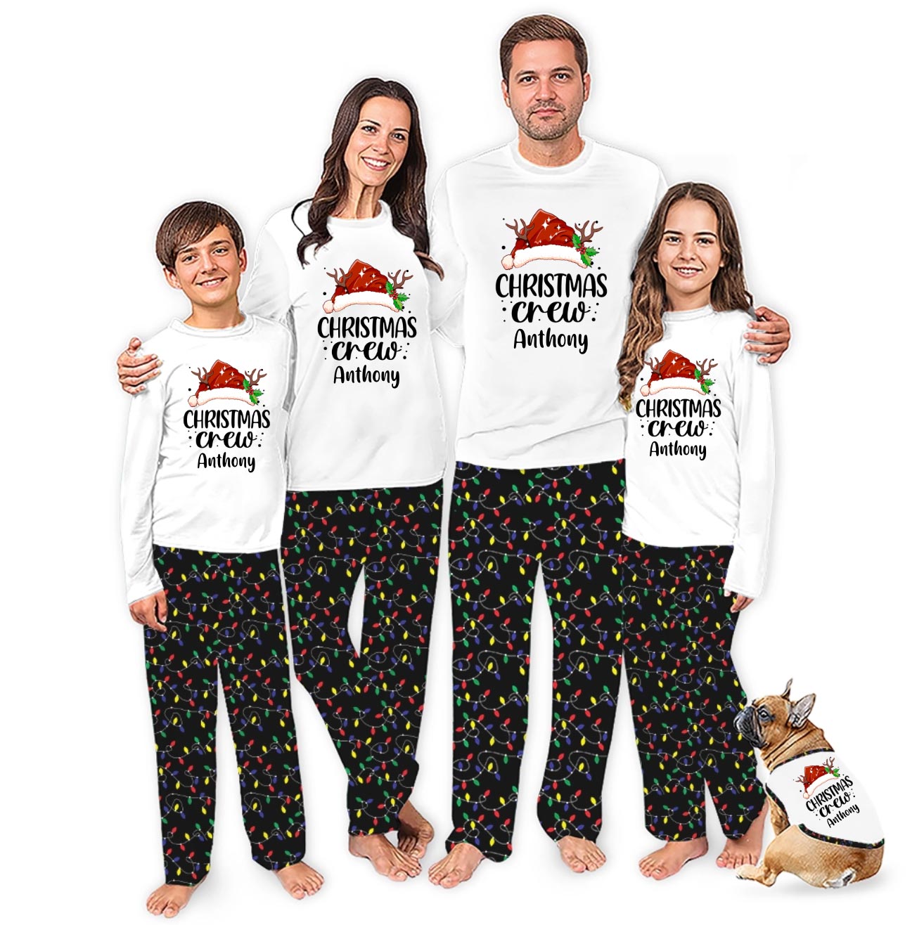 Custom Christmas Crew Pajamas With Name Matching Family Custom Christmas Crew Pajamas With Name Matching Family