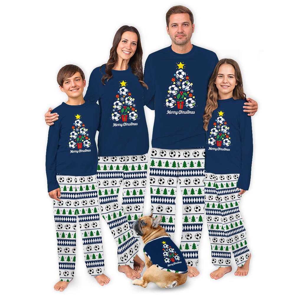Soccer Christmas Tree Xmas Pajamas Matching with Ugly Pants Soccer Christmas Tree Xmas Pajamas Matching with Ugly Pants