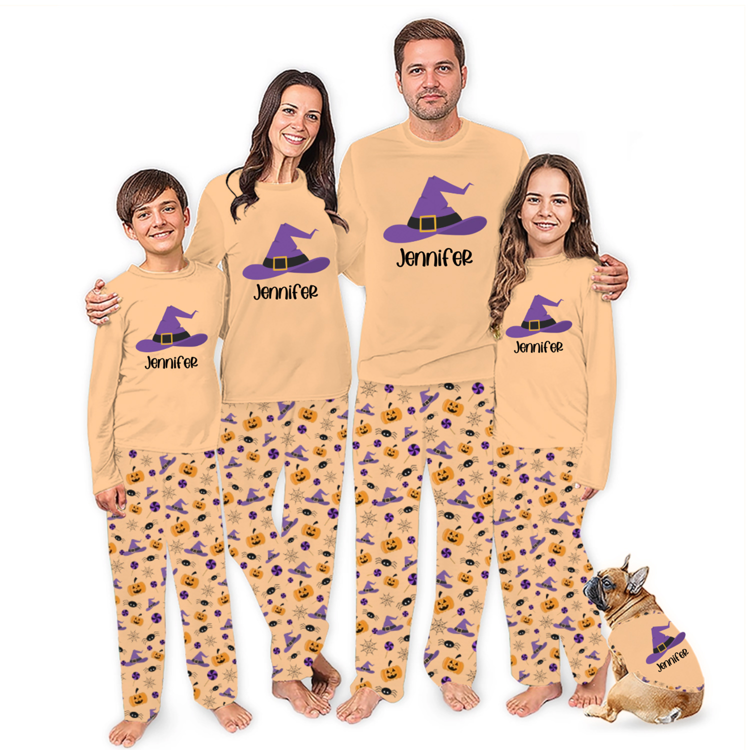 Custom Witch Hat Halloween Pajamas With Name And Live Preview Custom Witch Hat Halloween Pajamas With Name And Live Preview