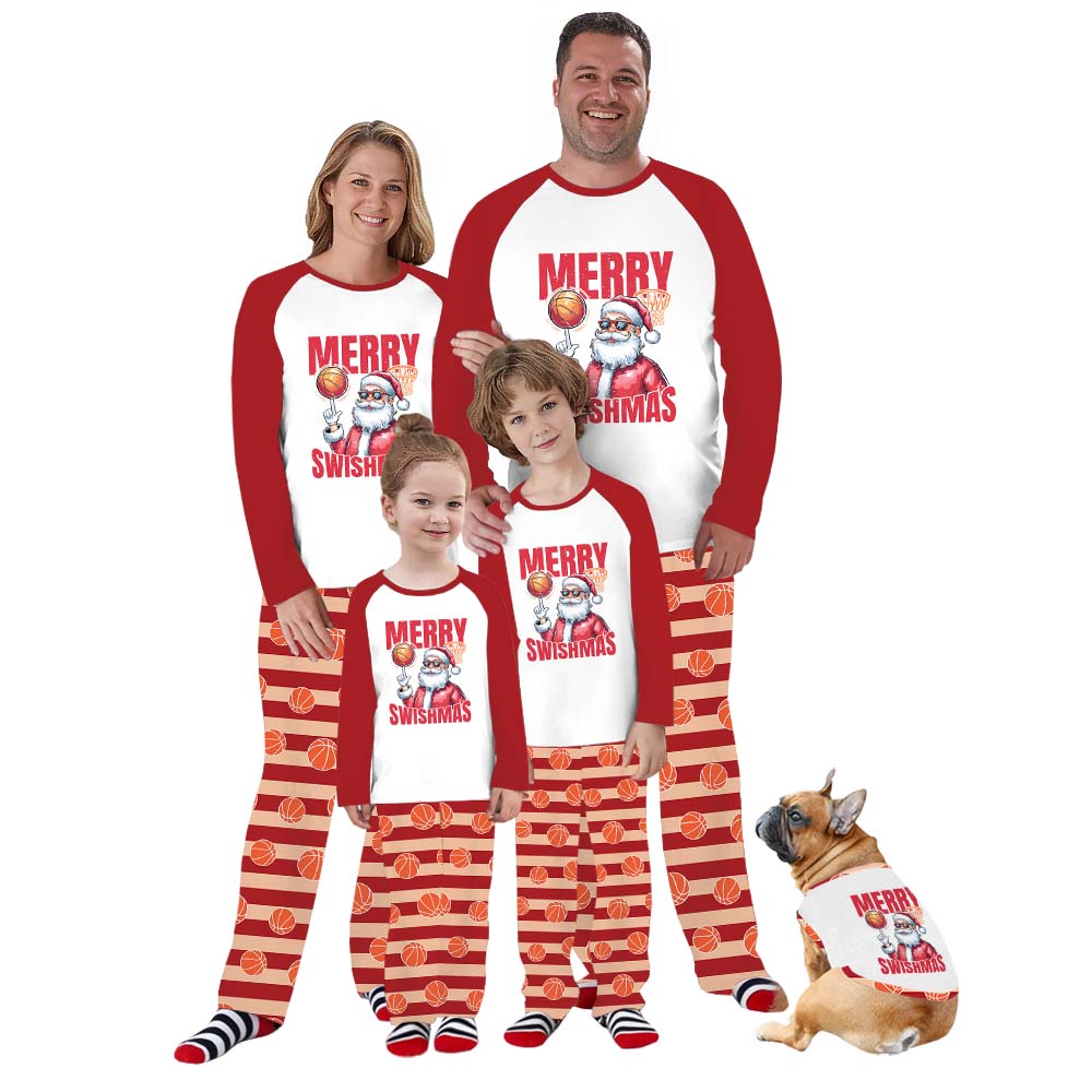 Santa Basketball Christmas Pajamas Matching Dog With Plus Size Santa Basketball Christmas Pajamas Matching Dog With Plus Size