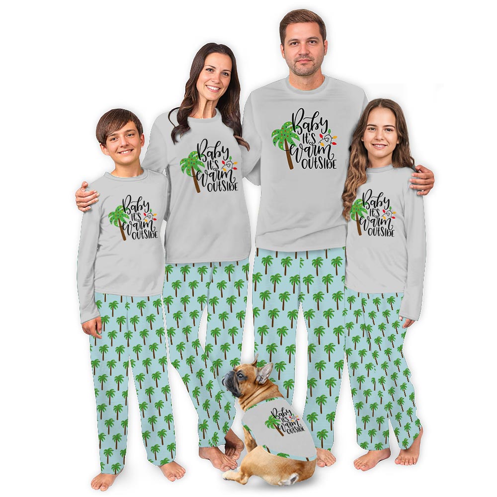 Baby It is Warm Outside Tropical Christmas Holiday Family Pajamas