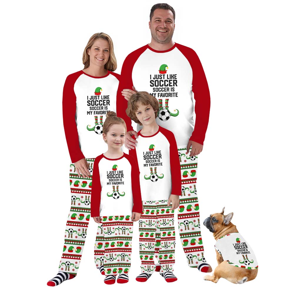 Christmas Elf Soccer Team Pajamas With Pockets Christmas Elf Soccer Team Pajamas With Pockets