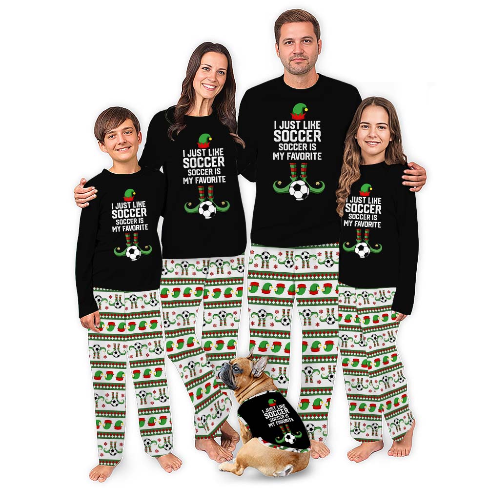 Elf And Soccer Christmas Pajamas For The Whole Family With Plus Sizes