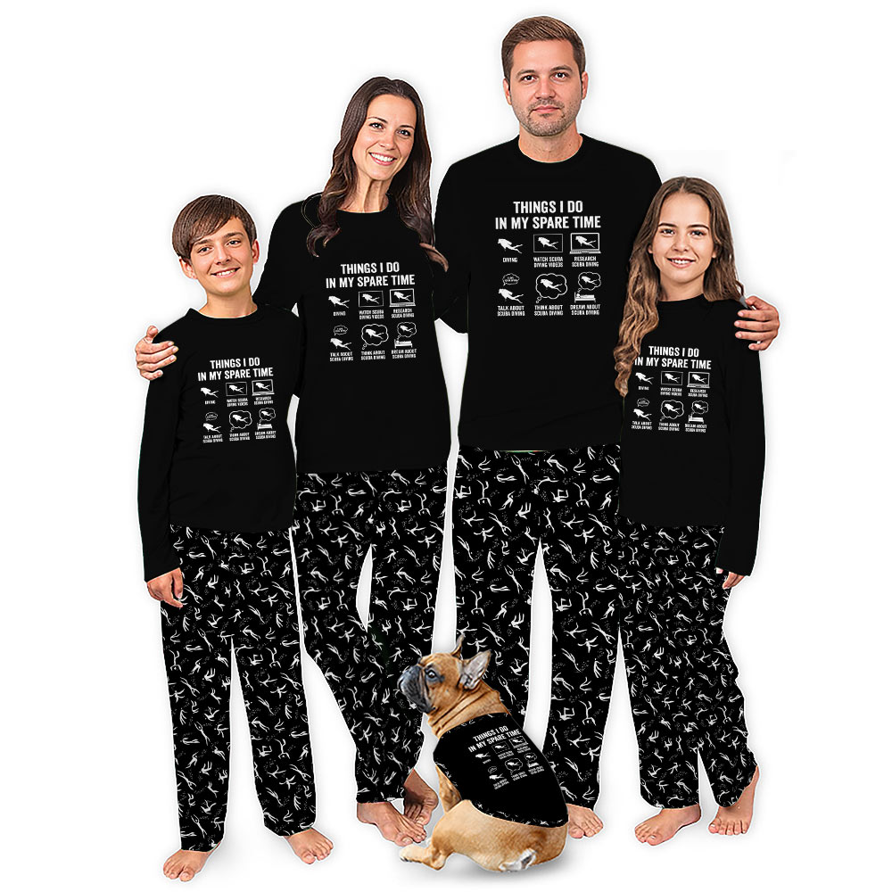 Funny Scuba Diver Christmas Pajamas Matching Family And Dog Funny Scuba Diver Christmas Pajamas Matching Family And Dog