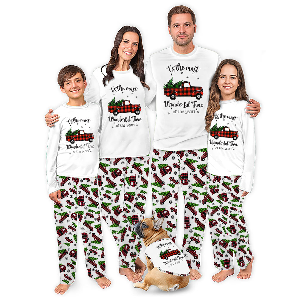 Red Truck Christmas Tree Pajamas Matching Family Sleepwear Red Truck Christmas Tree Pajamas Matching Family Sleepwear