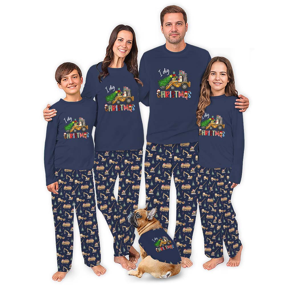 Christmas Excavator Family Matching Pjs Set With Plus Sizes Christmas Excavator Family Matching Pjs Set With Plus Sizes