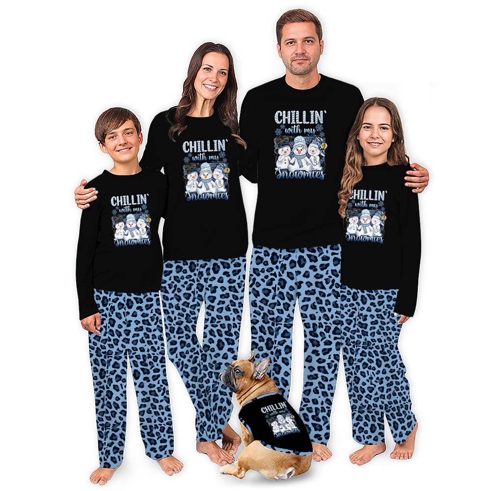 Cute Matching Pajama Sets Saying Chillin With My Snowmies
