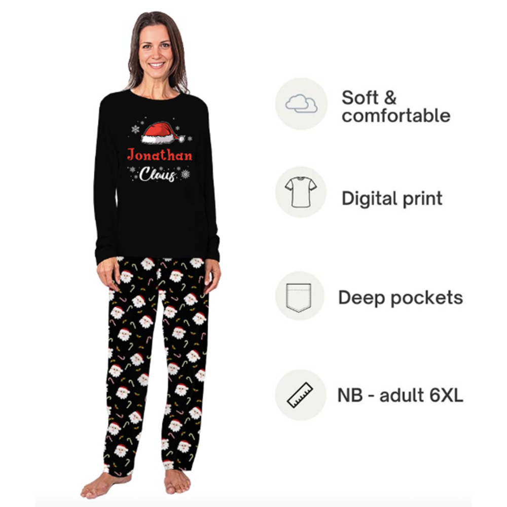 Easily Customizable Santa Family Christmas Pajamas With Live Preview